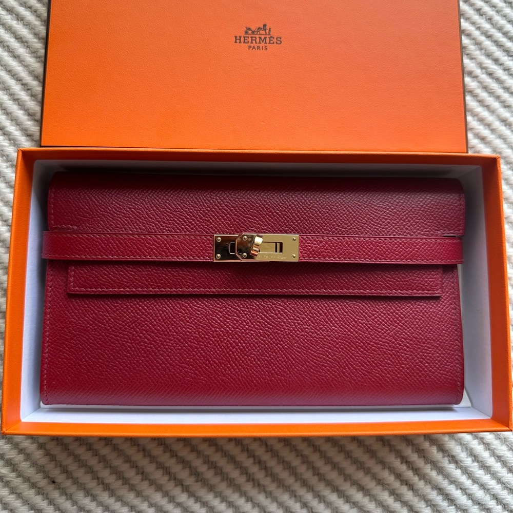 Hermes Kelly long wallet in epsom